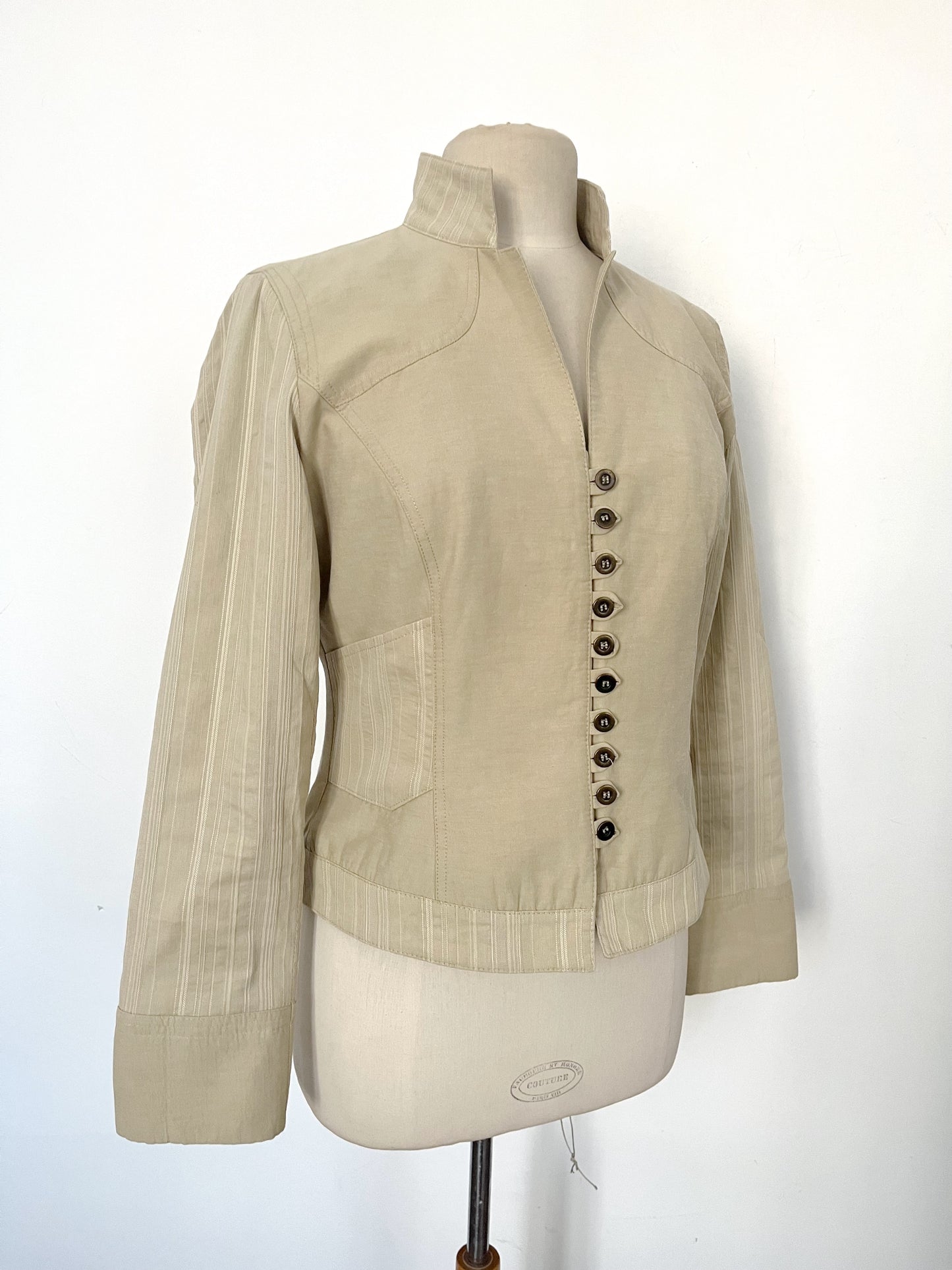 Veste vintage beige style officier – Taille 40