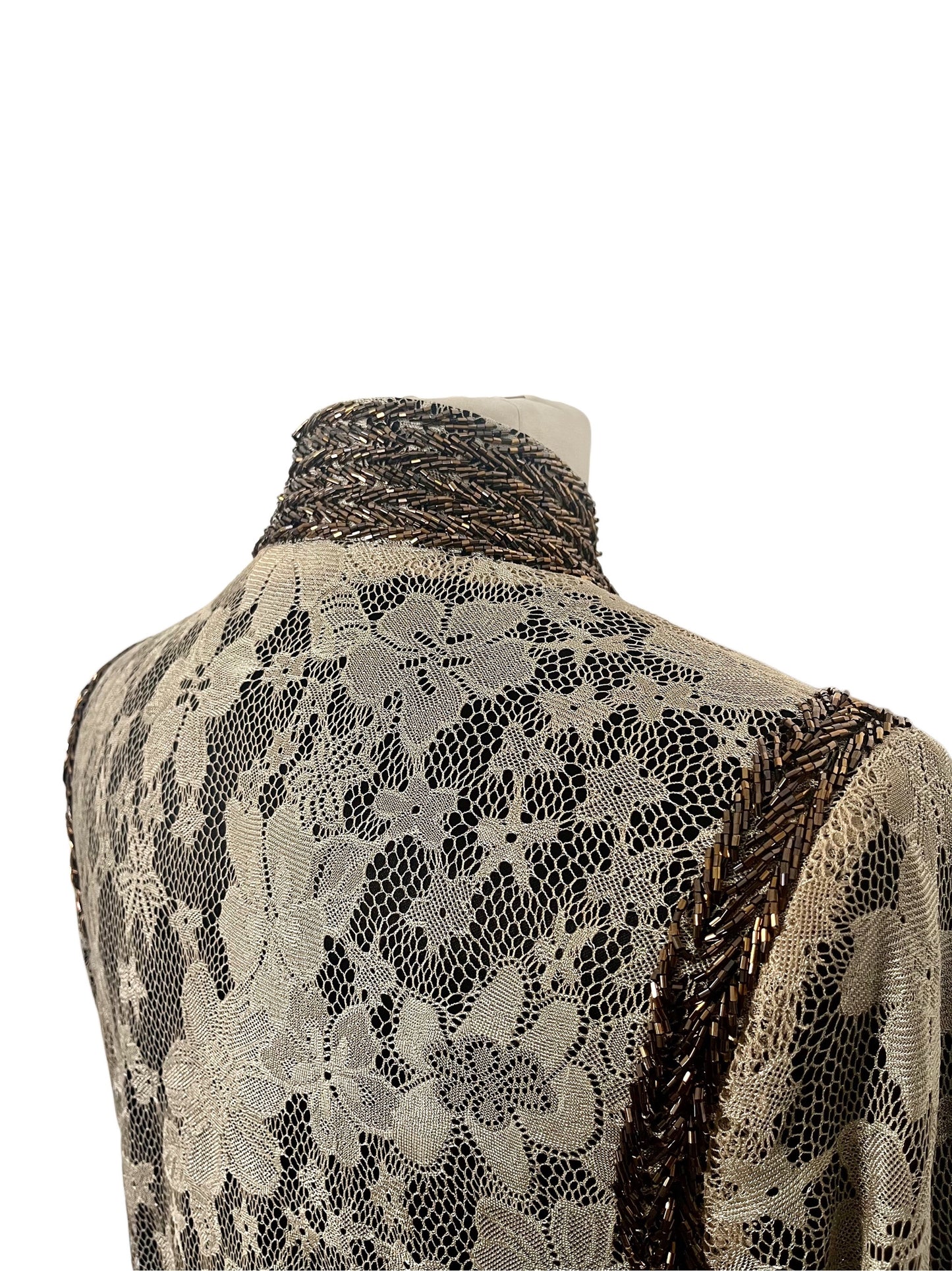 Veste courte de cérémonie en dentelle & perles — Très bon état — Taille 38/40