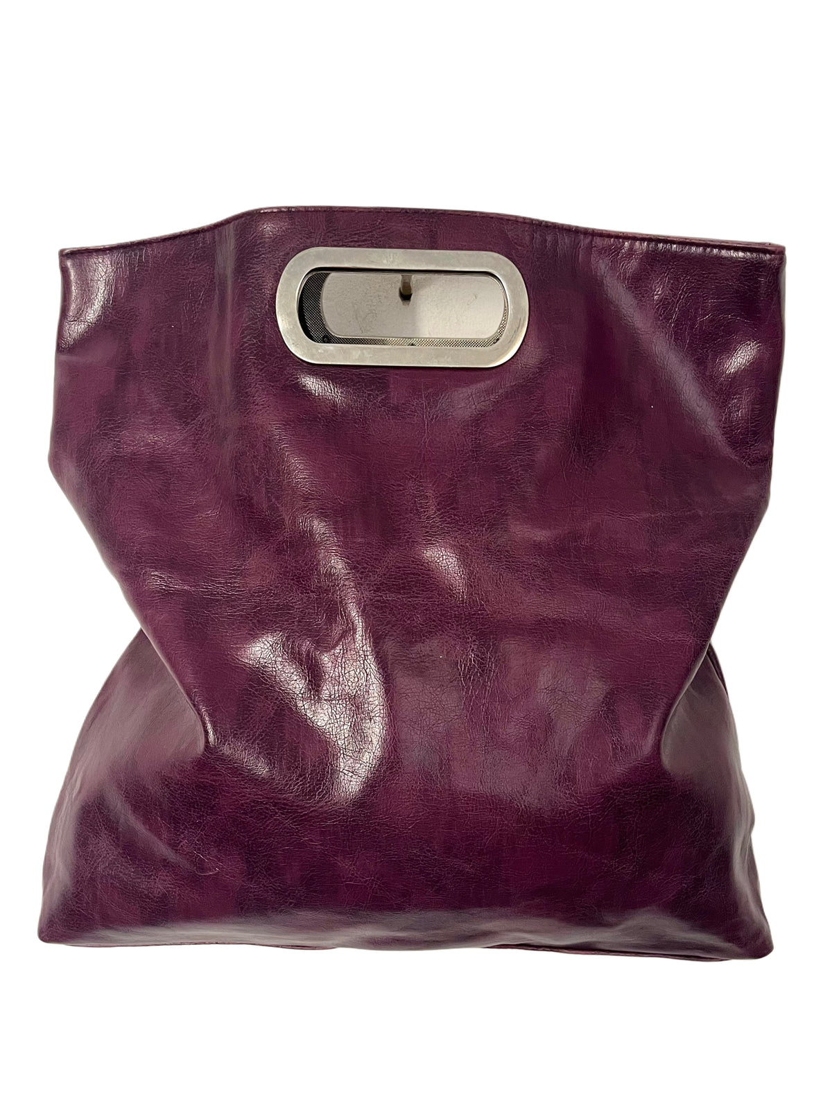 Sac Convertible & Pochette Rabattable Similicuir Prune Style Y2K — T. Medium