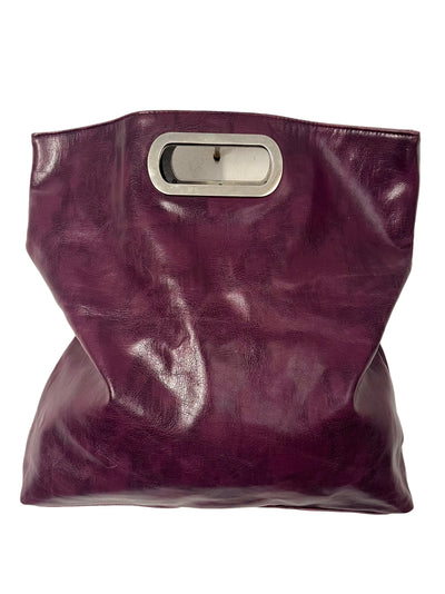 Sac Convertible & Pochette Rabattable Similicuir Prune Style Y2K — T. Medium