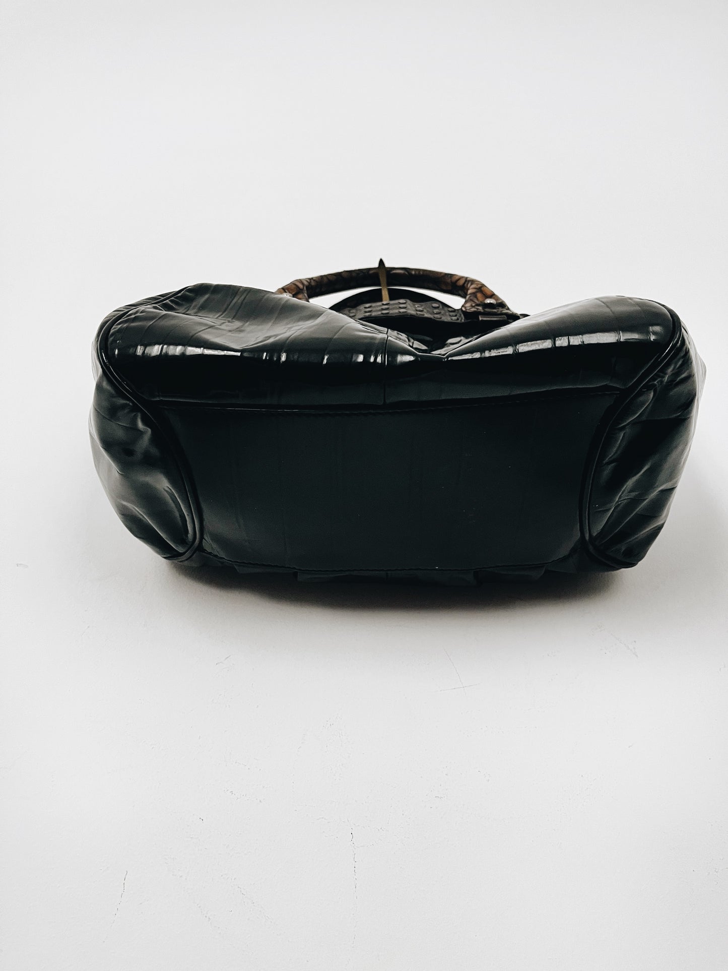 Sac à main en cuir vernis Francesco Biasa