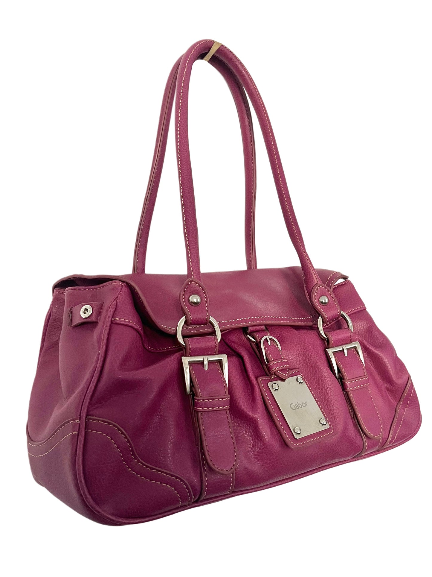 SAC À MAIN VINTAGE EN CUIR GRAINÉ FUSHIA – GABOR