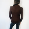 GILET MARRON BI-MATIEÈRE LAINE ET CUIR
