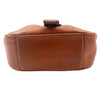 Sac Demi-Lune Vintage en Cuir Grainé Camel — (Made in Italy) — Format Medium