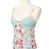 Ensemble Coordonné PINKO Esprit Lingerie en Soie & Dentelle Bleu Pastel — Top Caraco + Jupe Fleuries — taille 38/40 — Coquette / Boudoir Chic / Y2K