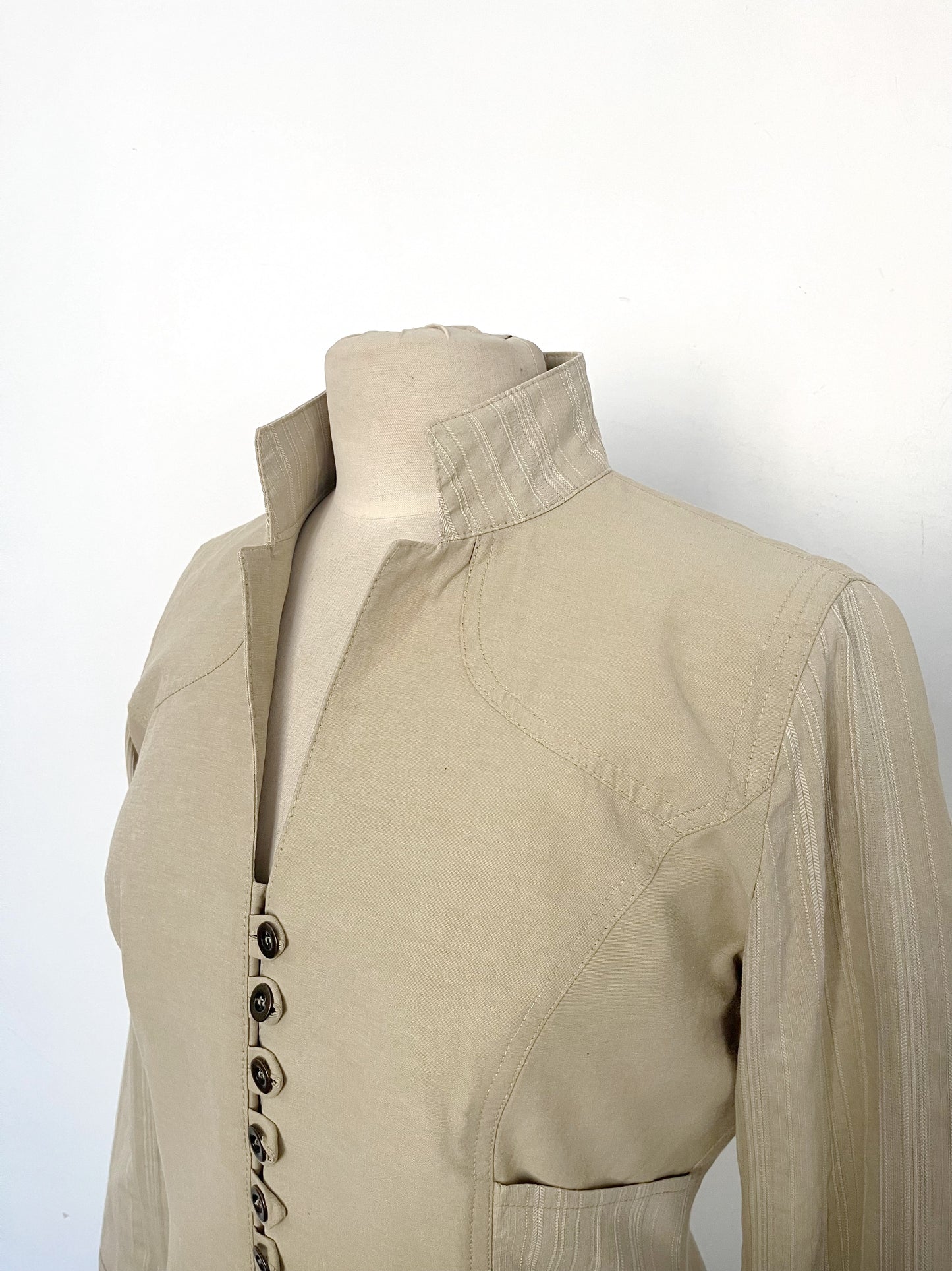 Veste vintage beige style officier – Taille 40