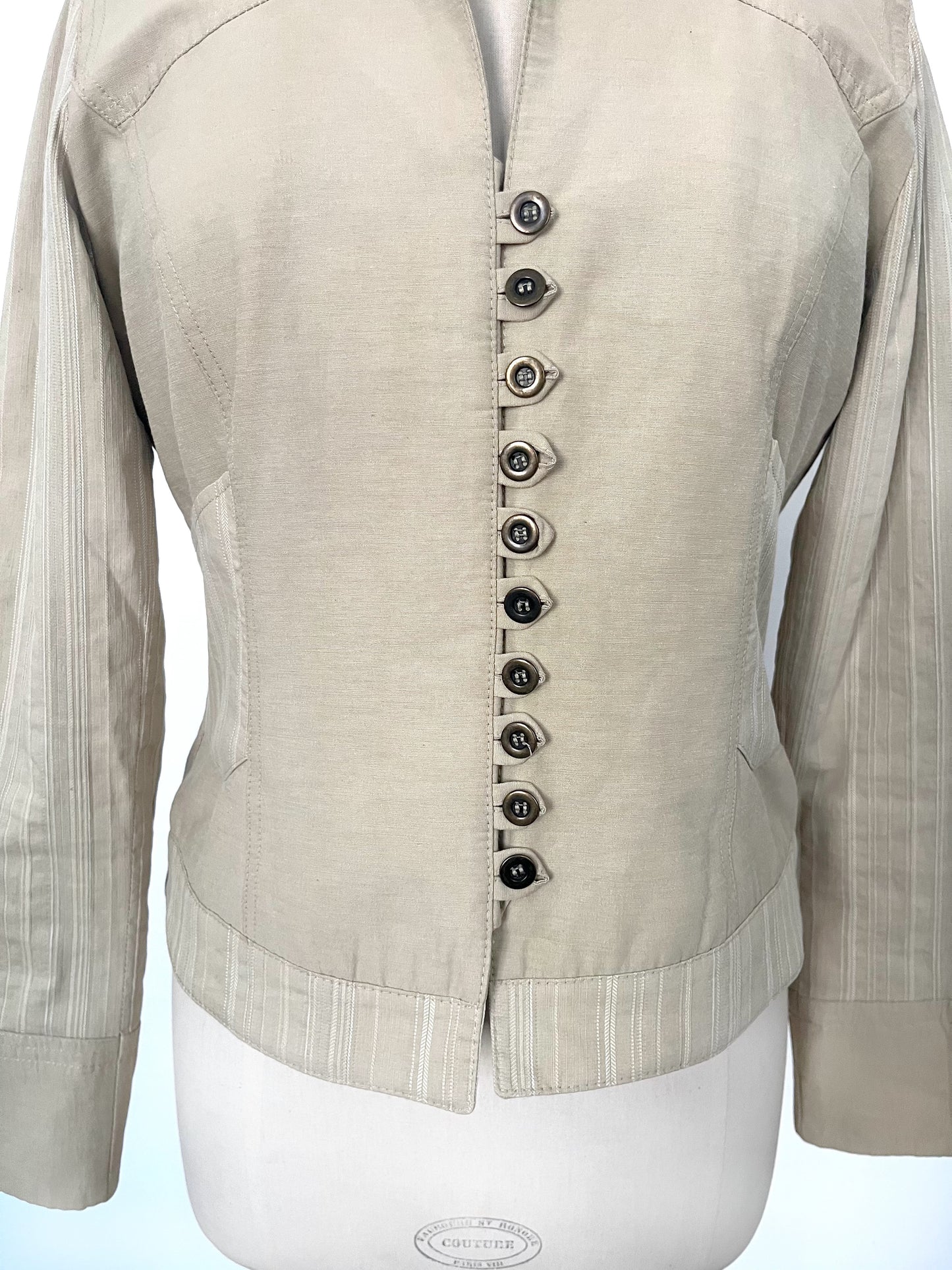 Veste vintage beige style officier – Taille 40