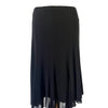Jupe Mi-Longue Mesh Noir à Volants - Made in Italy - Taille 38 à 44