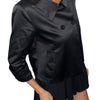 VESTE VINTAGE CABAN COURT EN SATIN NOIR - (MADE IN SPAIN) - TAILLE 38/40