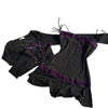 Ensemble Mini Robe / Tunique & Boléro Maille Ajourée Whimsigoth Velours Violet — T. 34/36 (XS/S)