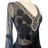 Top Vintage Asymétrique Mesh & Broderies Perlées - Bohème Chic - Taille 38/40 (M)