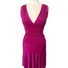 Robe Ajustée Drapée Fuchsia Sans Manches — taille 36/38 — Cocktail / Chic / Occasion