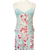 Ensemble Coordonné PINKO Esprit Lingerie en Soie & Dentelle Bleu Pastel — Top Caraco + Jupe Fleuries — taille 38/40 — Coquette / Boudoir Chic / Y2K