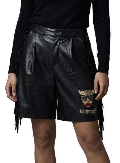 Short / Bermuda vintage Richmond — Similicuir & Franges — (neuf avec étiquette) — taille 36