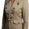 Veste officier beige à épaulettes et boutons blason - 38/M