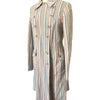 Manteau Long Léger à Rayures Pastel et Col Structuré — taille 38/40 — bohème chic / créateur