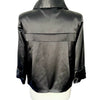 VESTE VINTAGE CABAN COURT EN SATIN NOIR - (MADE IN SPAIN) - TAILLE 38/40