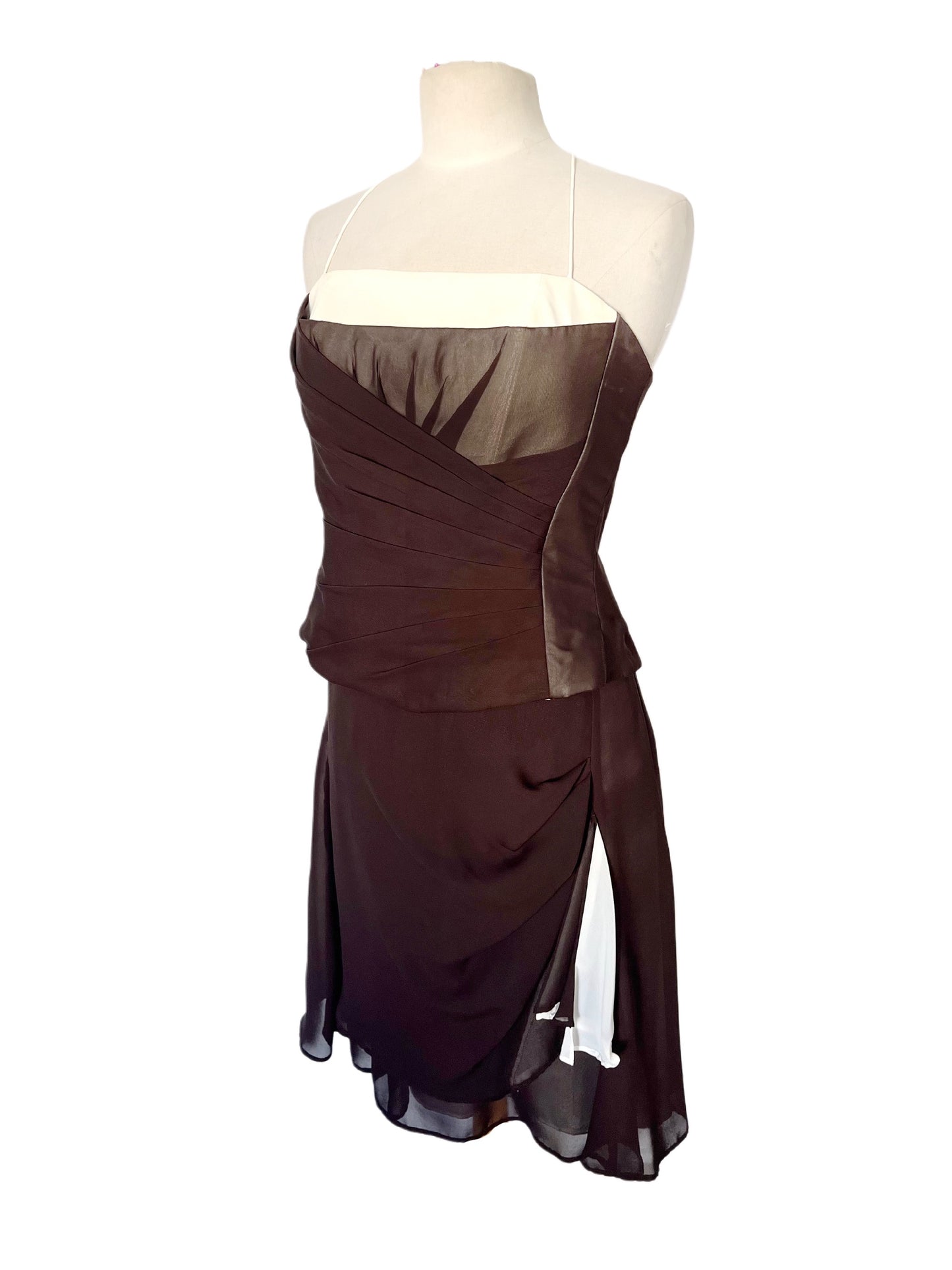 ENSEMBLE DE CÉRÉMONIE VINTAGE (TOP + JUPE) — TAILLE 40
