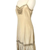 Robe Mi-Longue Dorée Scintillante en Soie — 36/38 (S) — Broderies Perlées & Dos Nu — Style Y2K