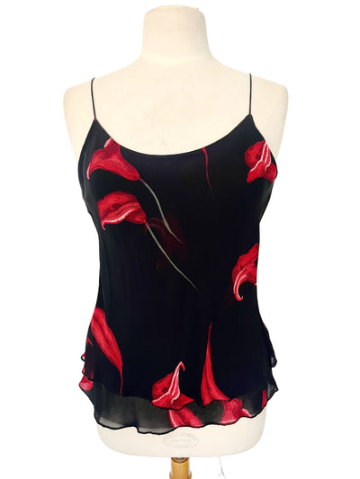 Top fluide fleuri à volants – Taille 38