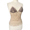 Top Lingerie Dentelle Bicolore Vintage Y2K - Fines Bretelles - Taille 38/40 (M/L)