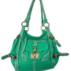 Sac à Main Fourre-Tout en Cuir Vert Turquoise — Format Medium — Style Vintage / Bohème