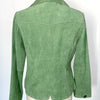 Veste vintage en cuir véritable vert clair – Taille 40
