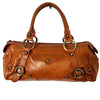 Sac Baguette Vintage Cuir Véritable Camel & Mordoré - Boho Chic - Made in Italy (S/M)