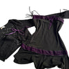 Ensemble Mini Robe / Tunique & Boléro Maille Ajourée Whimsigoth Velours Violet — T. 34/36 (XS/S)