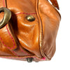 Sac Baguette Vintage Cuir Véritable Camel & Mordoré - Boho Chic - Made in Italy (S/M)