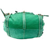 Sac à Main Fourre-Tout en Cuir Vert Turquoise — Format Medium — Style Vintage / Bohème