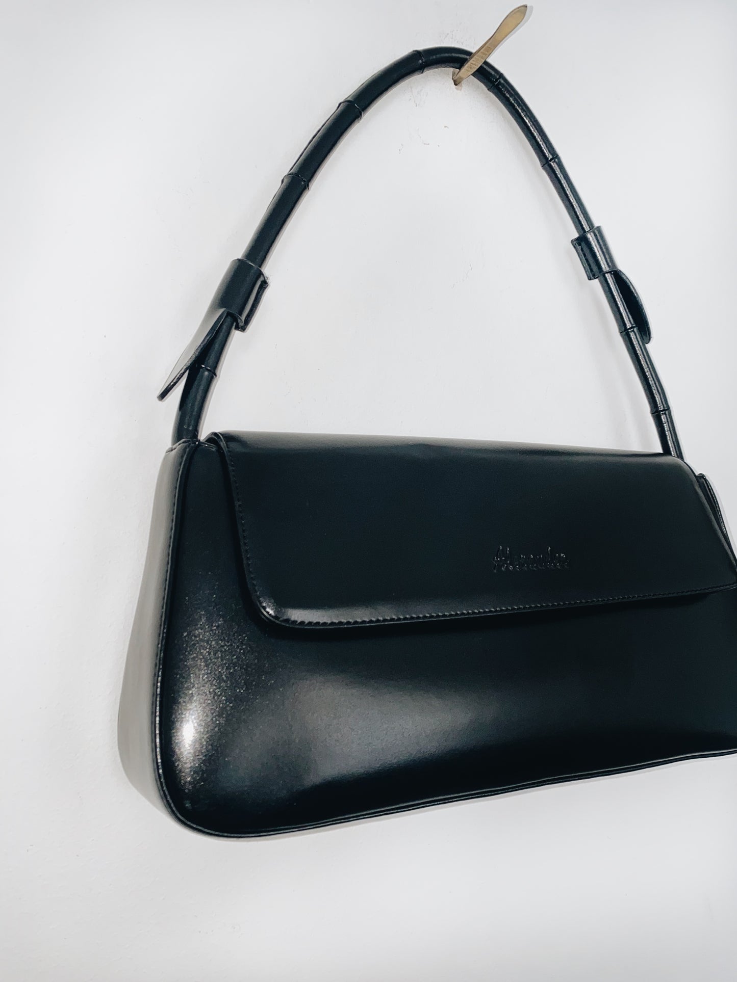 Sac à Main Baguette en Cuir Lisse Noir Alexander ( SOLD OUT )