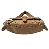 SAC BAGUETTE VINTAGE EFFET CUIR D’AUTRUCHE — DÉTAILS RIVETS ARGENTÉS — FORMAT MÉDIUM