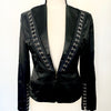 Veste habillée noire en satin avec crochets style corset – Made in Italy – Taille 38/40