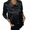 VESTE VINTAGE CABAN COURT EN SATIN NOIR - (MADE IN SPAIN) - TAILLE 38/40