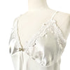 Top Tunique Esprit Lingerie Satin Blanc Nacré & Mousseline — taille 40/42 — coquette / boudoir chic / Y2K