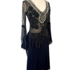 Top Vintage Asymétrique Mesh & Broderies Perlées - Bohème Chic - Taille 38/40 (M)