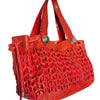 SAC CABAS VINTAGE EN CUIR TRESSÉ ROUGE - ABRO ( MODÈLE RARE )