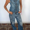 Veste vintage sans manches en jean style officier – Taille 36/38