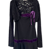 Ensemble Mini Robe / Tunique & Boléro Maille Ajourée Whimsigoth Velours Violet — T. 34/36 (XS/S)