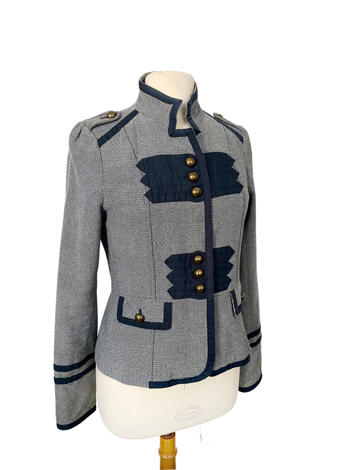 Veste officier cintrée bleu/gris – Taille 40