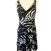 Robe Mi-Longue Asymétrique Motif Zébré & Perles Style Y2K — T. 40