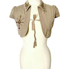 Boléro Court en Toile Beige Sable Style Y2K / Western Chic — T. 36