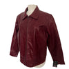 JAMIE – Veste vintage en cuir véritable bordeaux – Taille L