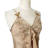 Robe Style Lingerie en Mousseline Beige — 34/36 (XS/S) — Dentelle, Strass & Dos Corset — Style Coquette / Fairycore Y2K