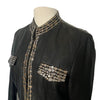 Veste En Similicuir Marron À Broderies & Sequins Mordorés (Made In India) — Taille 42/44