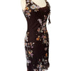 Robe Mi-Longue Fluide et Asymétrique — 38 FR (M) — Imprimé Fleuri Chocolat — Style Romantique Y2K