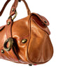 Sac Baguette Vintage Cuir Véritable Camel & Mordoré - Boho Chic - Made in Italy (S/M)