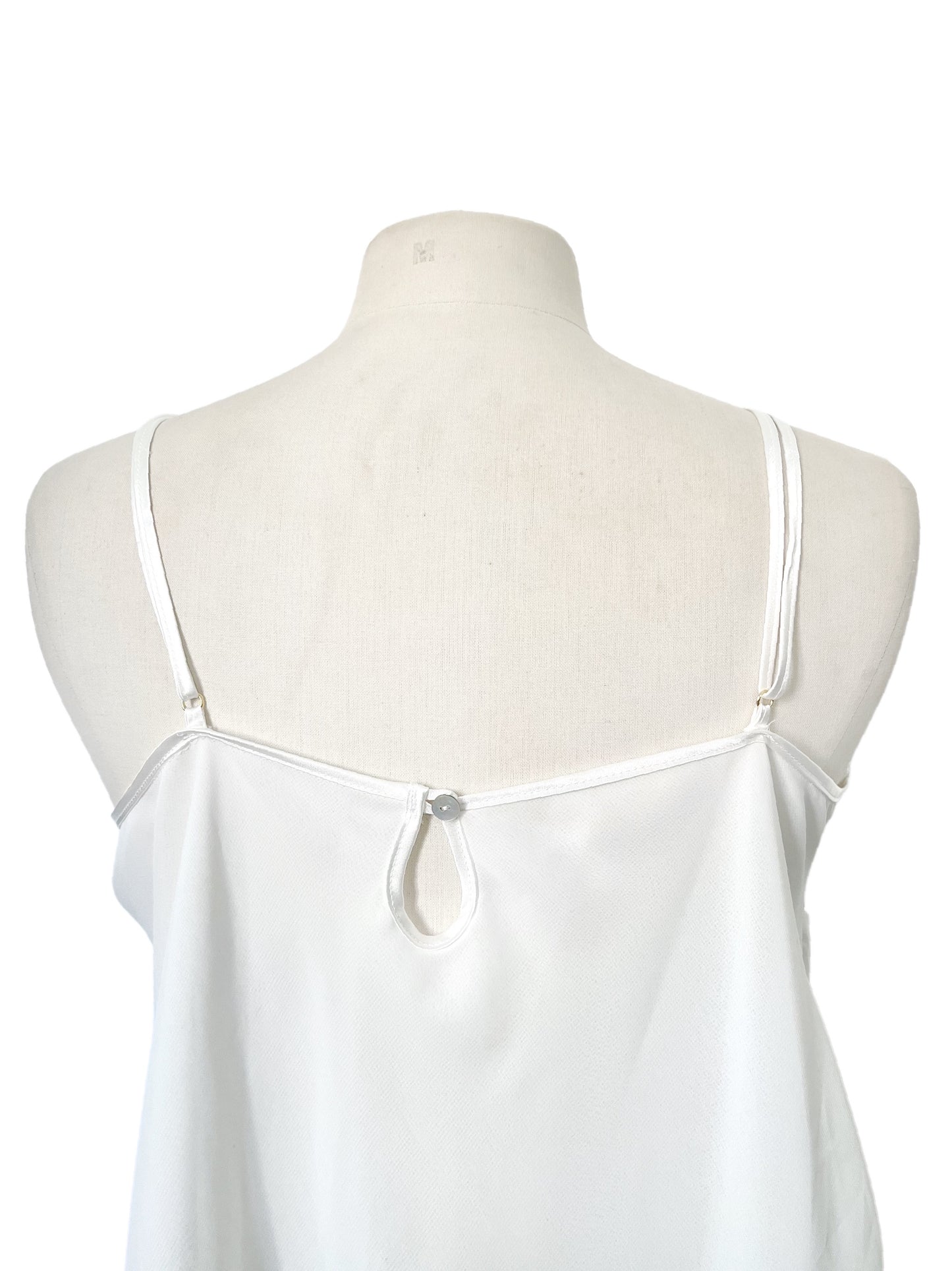 Top Tunique Esprit Lingerie Satin Blanc Nacré & Mousseline — taille 40/42 — coquette / boudoir chic / Y2K