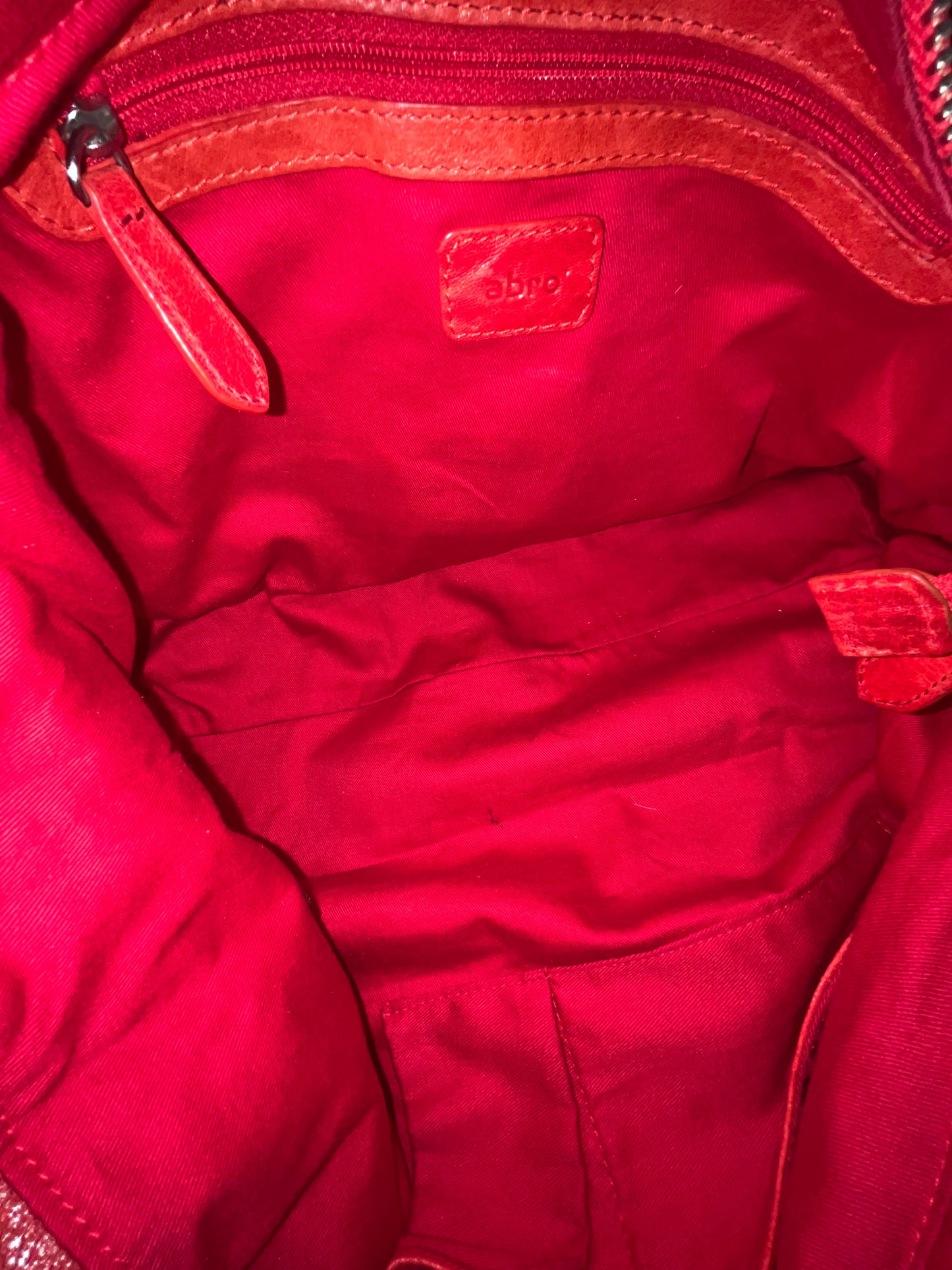 SAC CABAS VINTAGE EN CUIR TRESSÉ ROUGE - ABRO ( MODÈLE RARE )